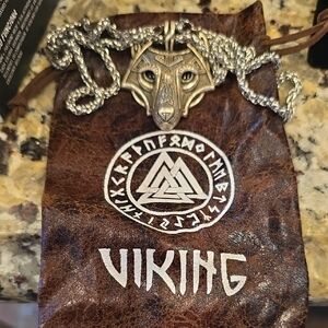 Viking Fenir Wolf Pendant Necklace